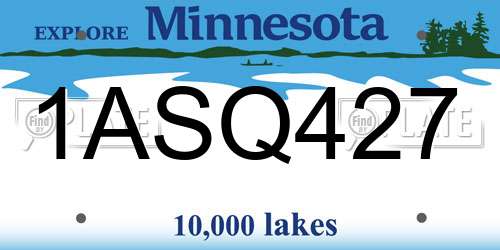1ASQ427 Minnesota License Plate