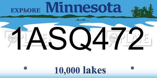 1ASQ472 Minnesota License Plate