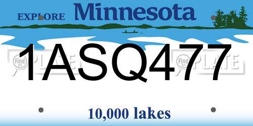 1ASQ477 Minnesota License Plate