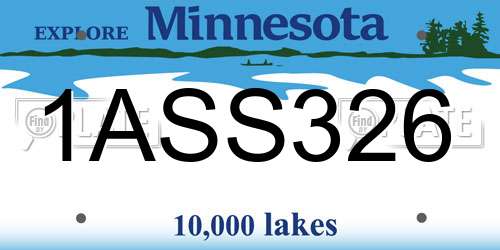 1ASS326 Minnesota License Plate