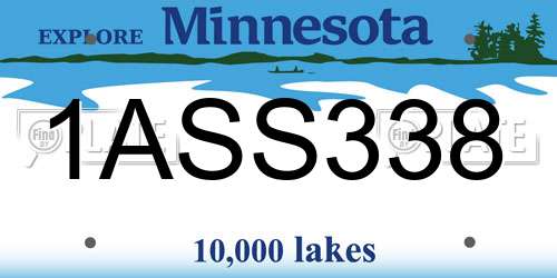 1ASS338 Minnesota License Plate