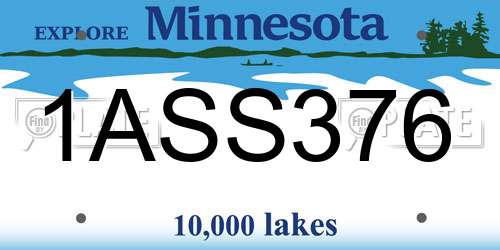 1ASS376 Minnesota License Plate
