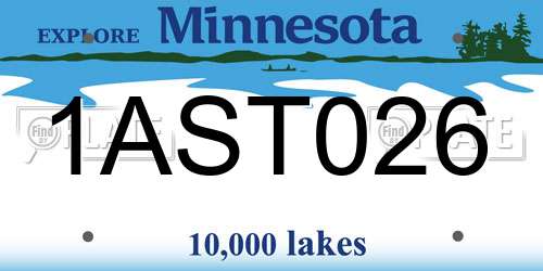1AST026 Minnesota License Plate