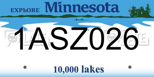 1ASZ026 Minnesota License Plate