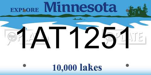 1AT1251 Minnesota License Plate