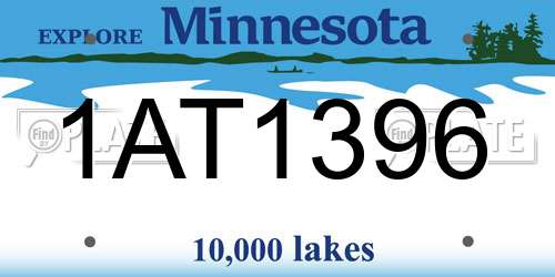 1AT1396 Minnesota License Plate