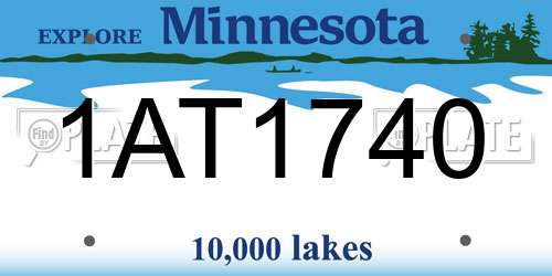 1AT1740 Minnesota License Plate