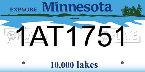 1AT1751 Minnesota License Plate
