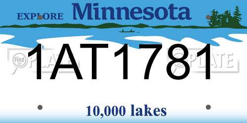 1AT1781 Minnesota License Plate