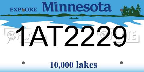 1AT2229 Minnesota License Plate