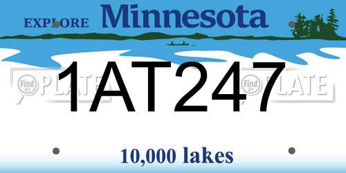 1AT247 Minnesota License Plate