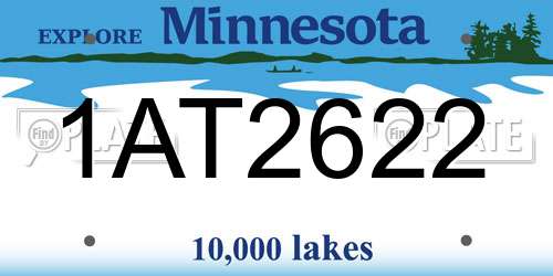 1AT2622 Minnesota License Plate