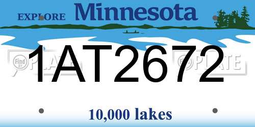 1AT2672 Minnesota License Plate
