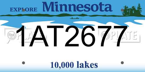 1AT2677 Minnesota License Plate
