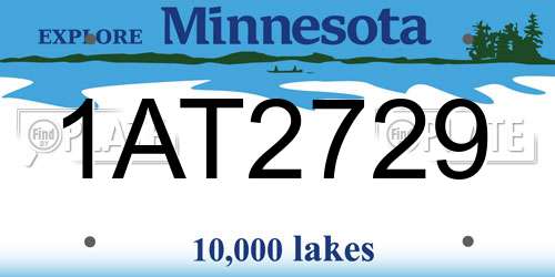 1AT2729 Minnesota License Plate