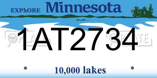 1AT2734 Minnesota License Plate