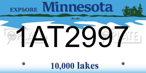 1AT2997 Minnesota License Plate