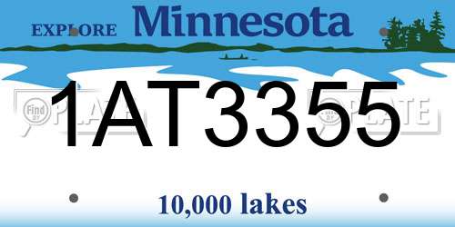 1AT3355 Minnesota License Plate