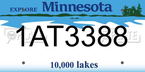 1AT3388 Minnesota License Plate