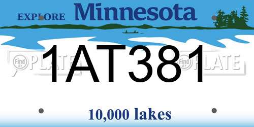 1AT381 Minnesota License Plate