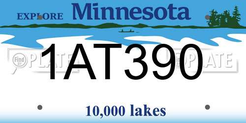 1AT390 Minnesota License Plate