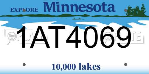 1AT4069 Minnesota License Plate
