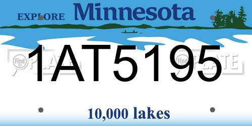 1AT5195 Minnesota License Plate