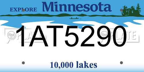 1AT5290 Minnesota License Plate