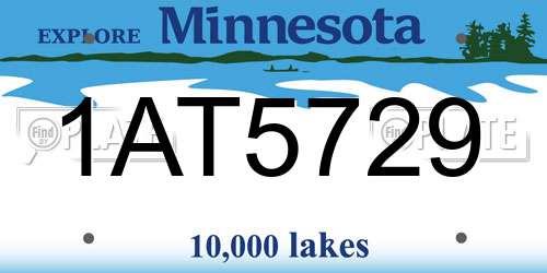 1AT5729 Minnesota License Plate