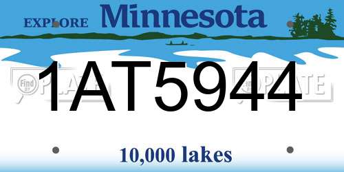 1AT5944 Minnesota License Plate