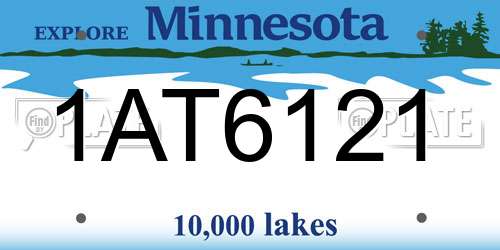 1AT6121 Minnesota License Plate