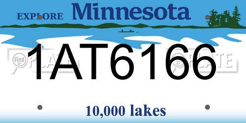 1AT6166 Minnesota License Plate