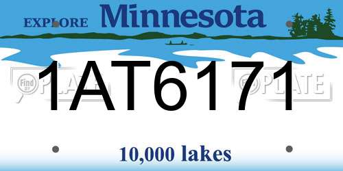 1AT6171 Minnesota License Plate