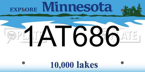 1AT686 Minnesota License Plate