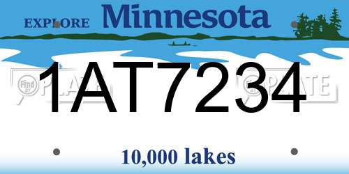 1AT7234 Minnesota License Plate