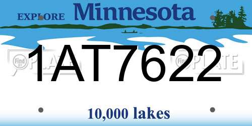 1AT7622 Minnesota License Plate