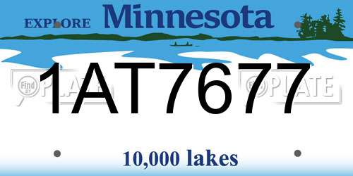 1AT7677 Minnesota License Plate