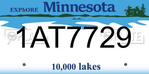 1AT7729 Minnesota License Plate