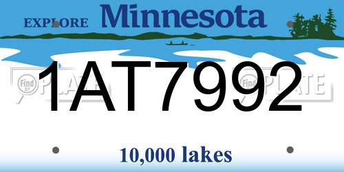 1AT7992 Minnesota License Plate