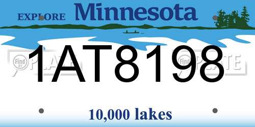 1AT8198 Minnesota License Plate