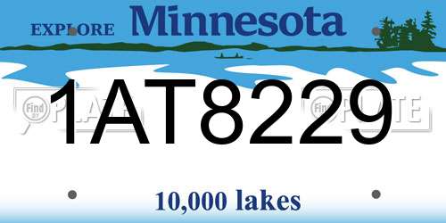1AT8229 Minnesota License Plate