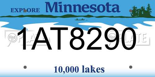1AT8290 Minnesota License Plate