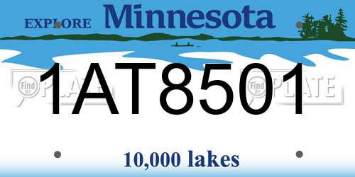 1AT8501 Minnesota License Plate