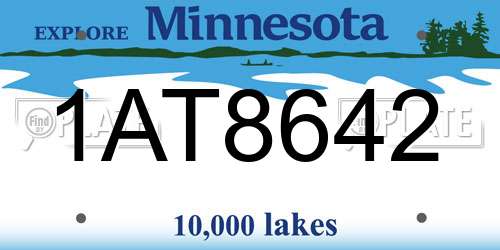 1AT8642 Minnesota License Plate