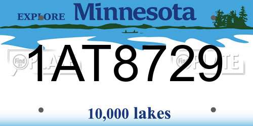1AT8729 Minnesota License Plate