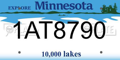 1AT8790 Minnesota License Plate
