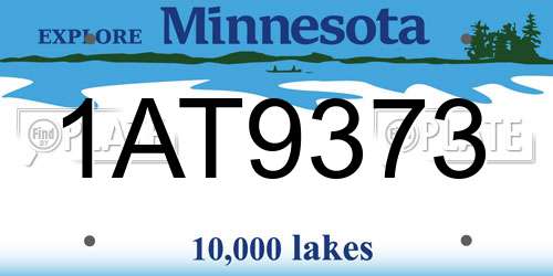 1AT9373 Minnesota License Plate
