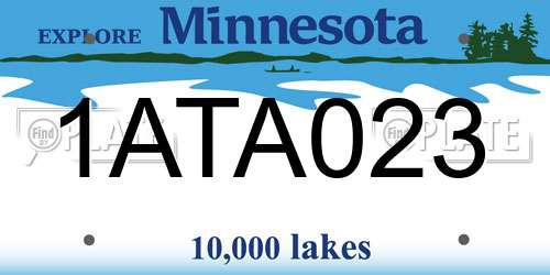 1ATA023 Minnesota License Plate