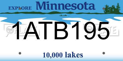 1ATB195 Minnesota License Plate