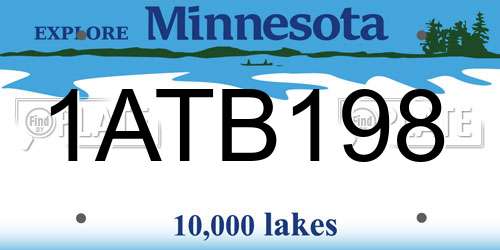 1ATB198 Minnesota License Plate